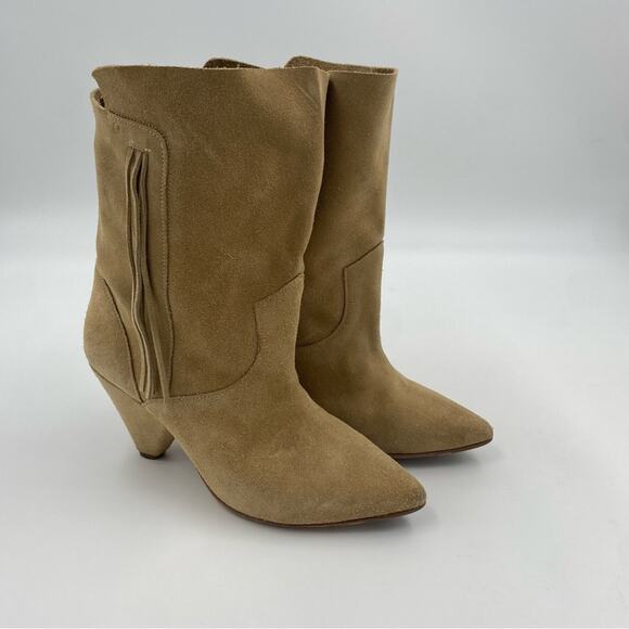 Jérôme Dreyfuss Women Suede Fringe Heel Boho Ankle Boots Size EU 37 US 7 - Picture 3 of 8